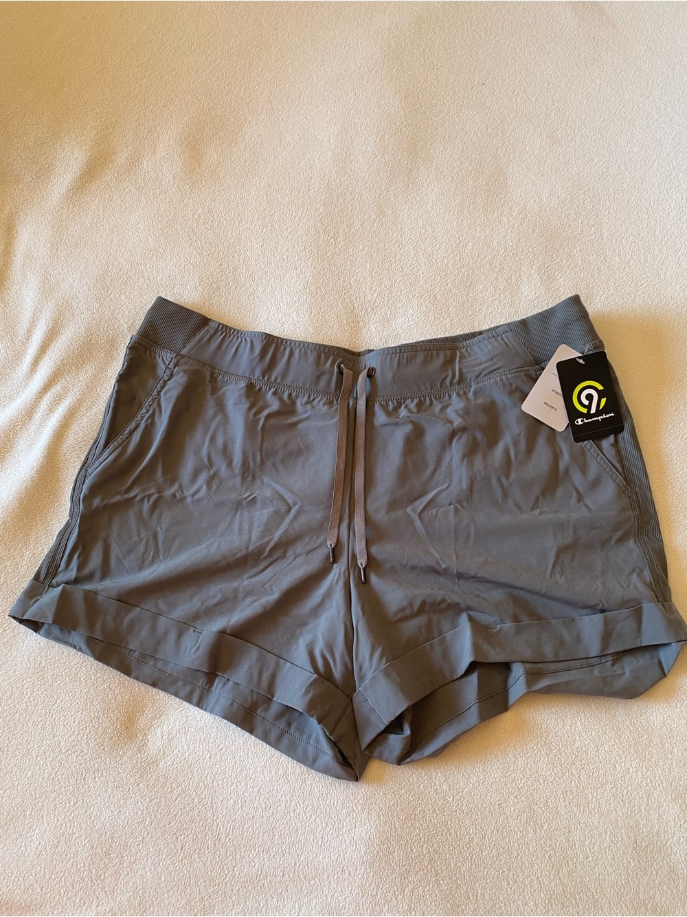 Champion Women's Gray Athletic Drawstring Shorts - Picture 2 of 4